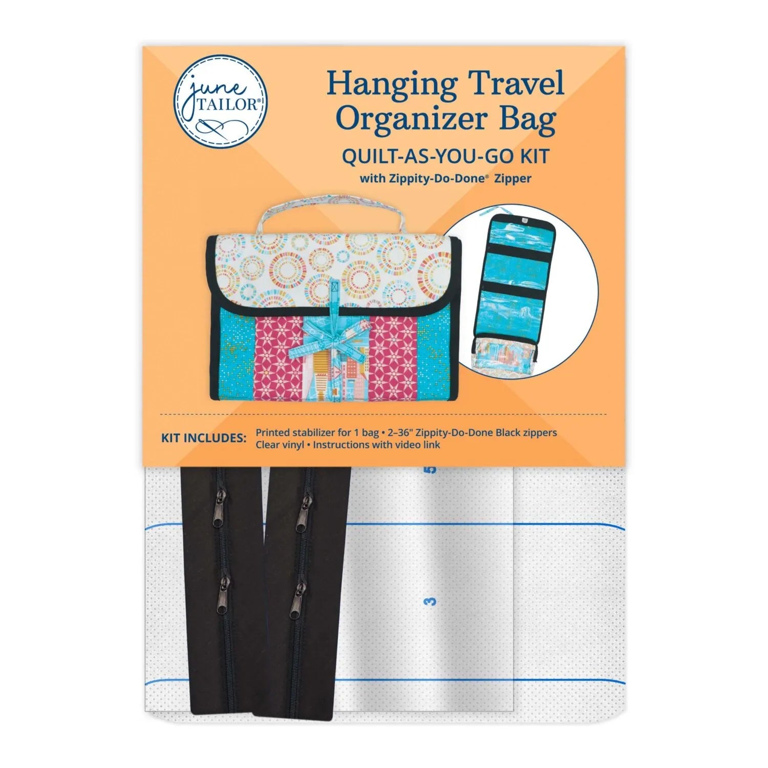 AccuQuilt Hanging Travel Organizer Bag Quilt-As-You-Go Kit with Zippity-Do-Done Zipper | #51048
