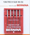 BERNINA Needles 130/705 H SUK 90 – Size 90/14 Jersey & Stretch (Pack of 5)