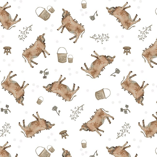 A Beautiful Day Collection with Tossed Cows in Cream