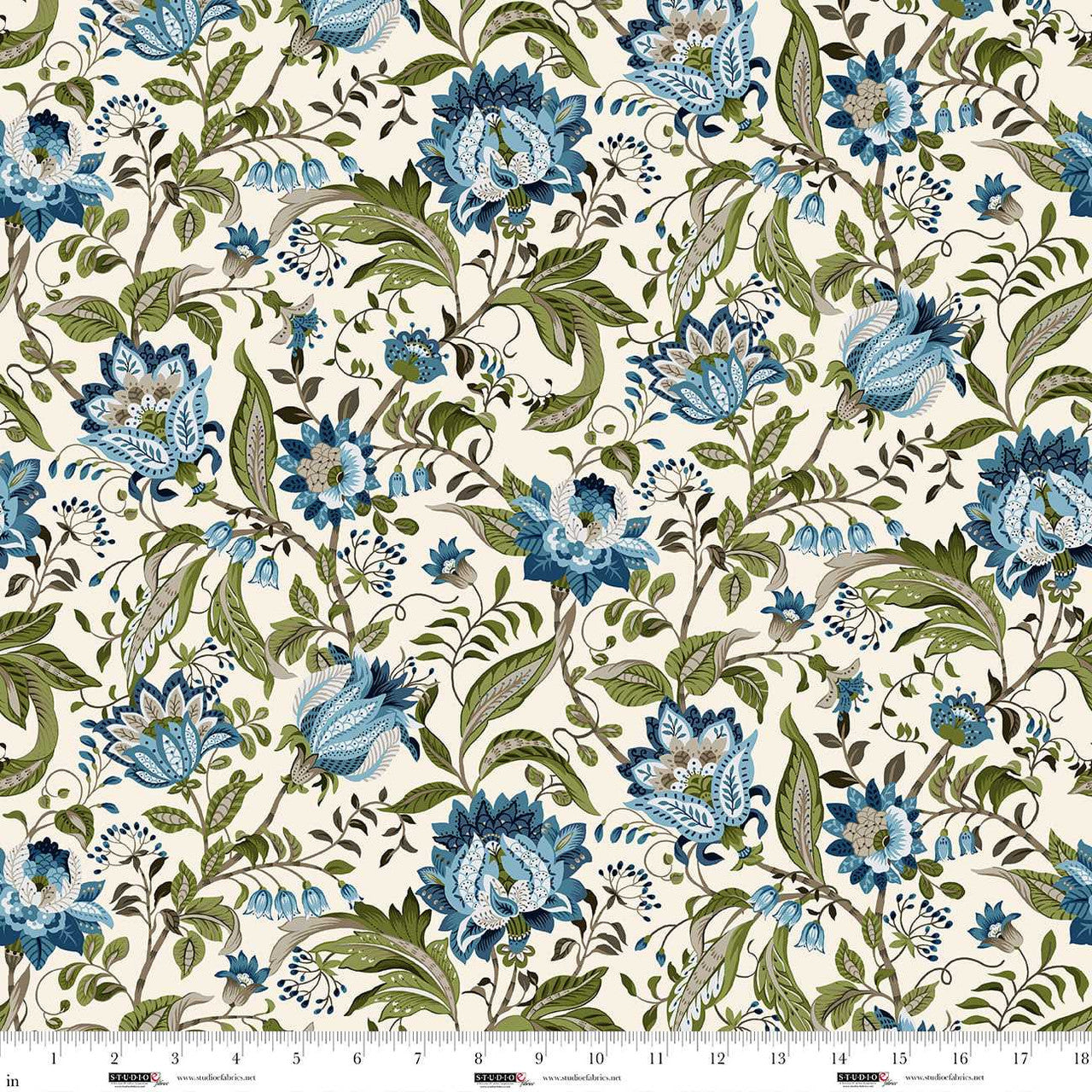 Ashdown Forest Collection with Jacobean Floral in Pale Ecru for Studio E Fabrics