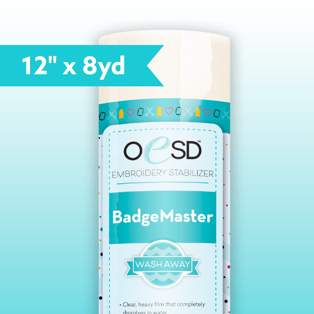 OESD BadgeMaster WashAway Stabilizer – 12" x 8 yd | Freestanding Lace & Patches