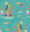 Bloomsville Collection with Garden Vista in Turquoise by Tilda