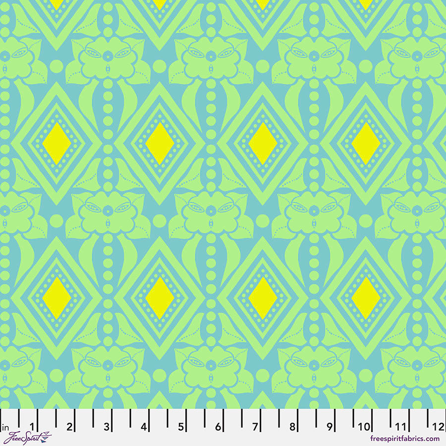 Buttoned Up Fresh Green Blue