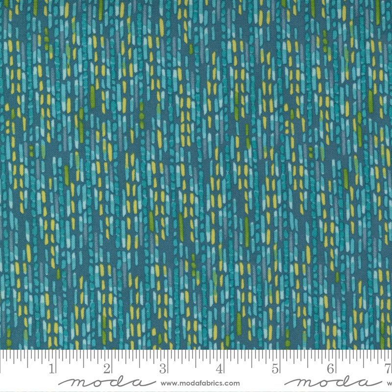 Carolina Lilies Dashed Stripes in Teal color