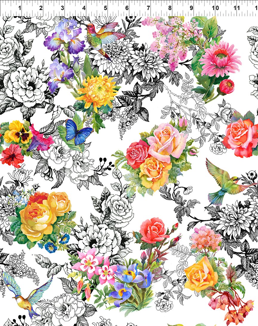Decoupage Collection by Jason Yenter in Garden Toile for In the Beginning Fabrics