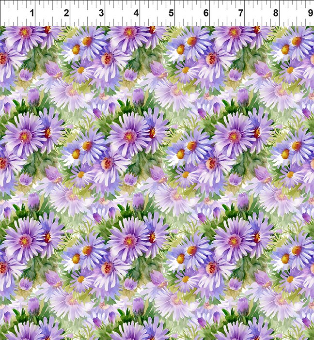 Decoupage Collection by Jason Yenter in Lavender Daisies for In the Beginning Fabrics