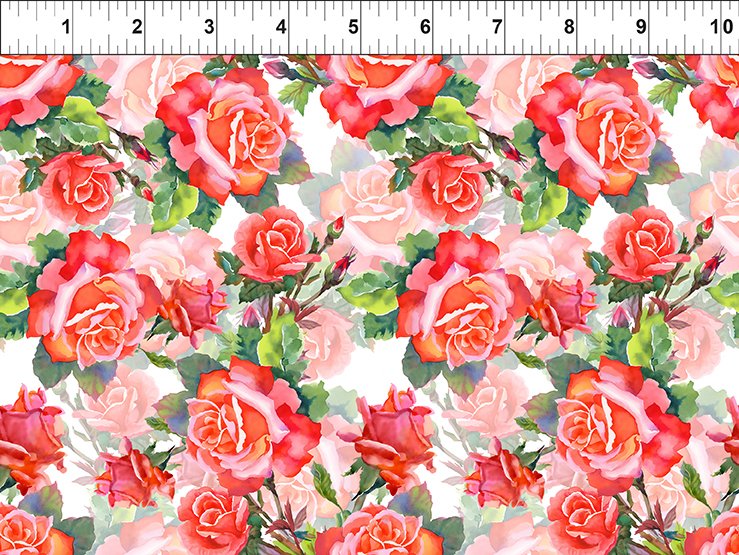 Decoupage Collection by Jason Yenter in Red Roses for In the Beginning Fabrics