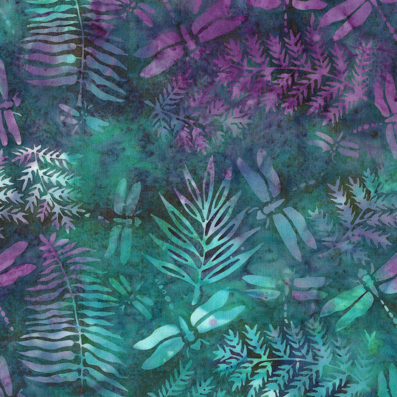 Dragonfly Ferns Teal Jade