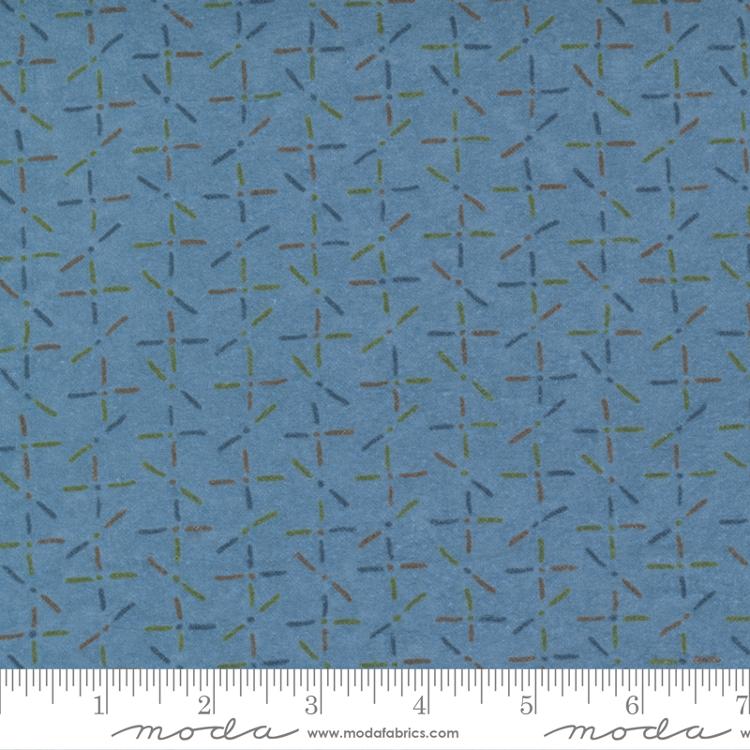 Fall Fantasy Flannel Geometric in River color