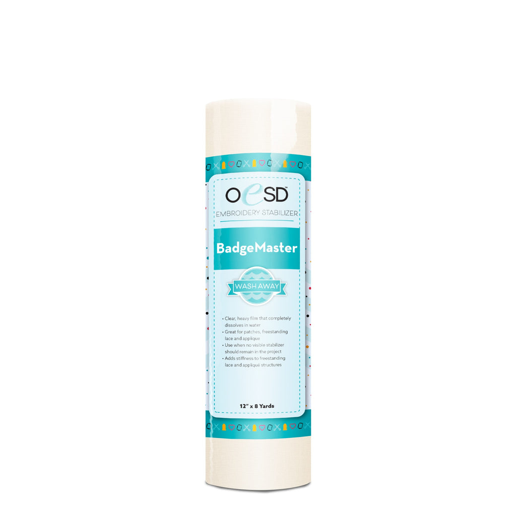 OESD BadgeMaster WashAway Stabilizer – 12" x 8 yd | Freestanding Lace & Patches