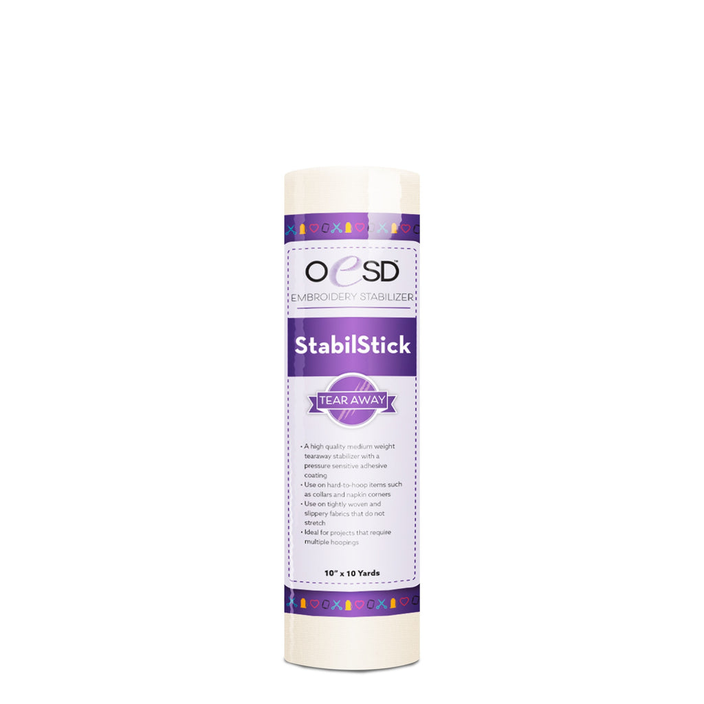 OESD StabilStick TearAway Stabilizer – 10" x 10 yd | Adhesive Backing