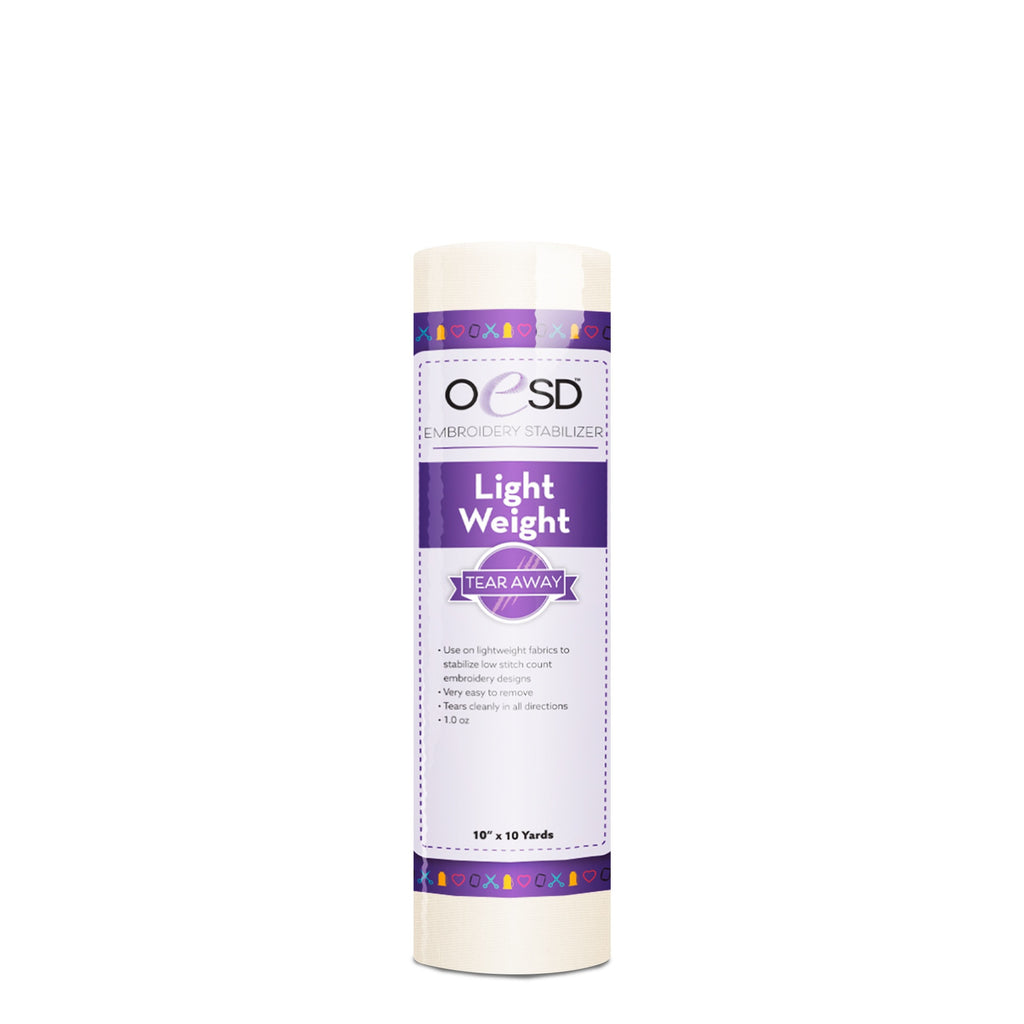 OESD Light Weight TearAway Stabilizer – 10" x 10 yd | Low Stitch Density