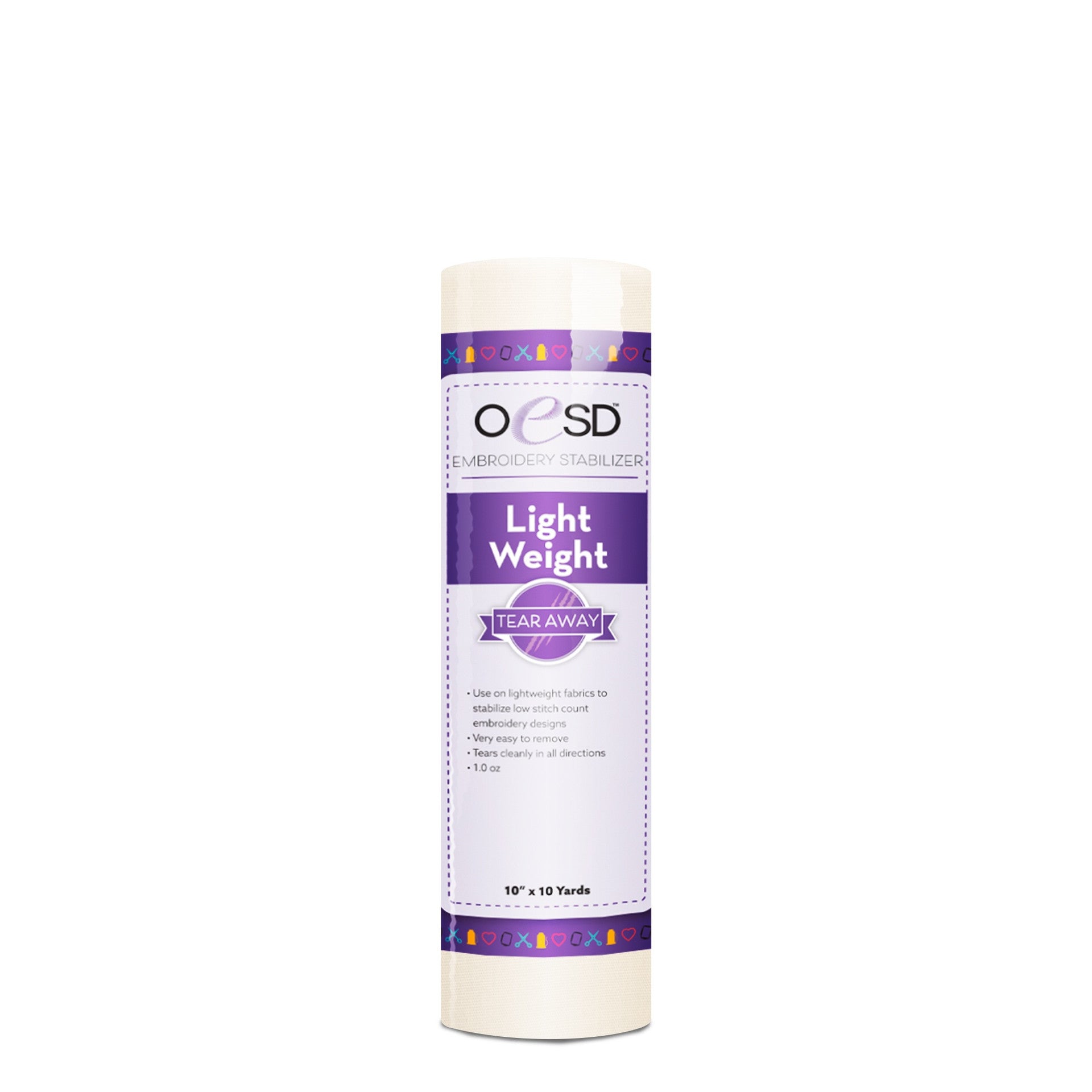 OESD Light Weight TearAway Stabilizer – 10" x 10 yd | Low Stitch Density