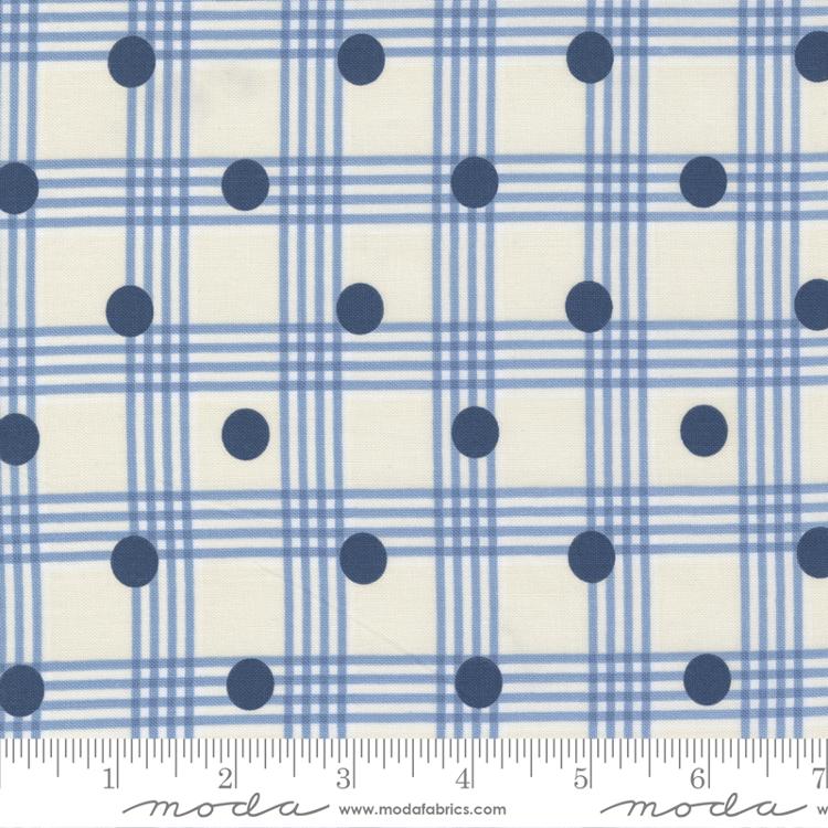 Isabella Polka Dot Check Plaid in Cream by Minick & Simpson for Moda