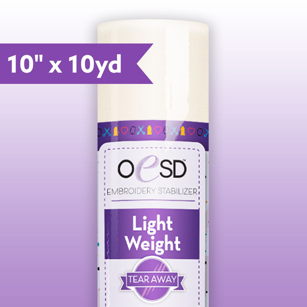 OESD Light Weight TearAway Stabilizer – 10" x 10 yd | Low Stitch Density
