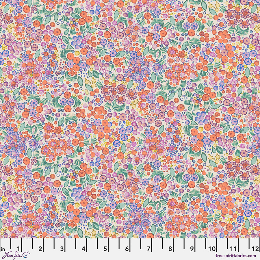 Flourish and Bloom Collection with Little Meadow in Coral for Free Spirit Fabrics
