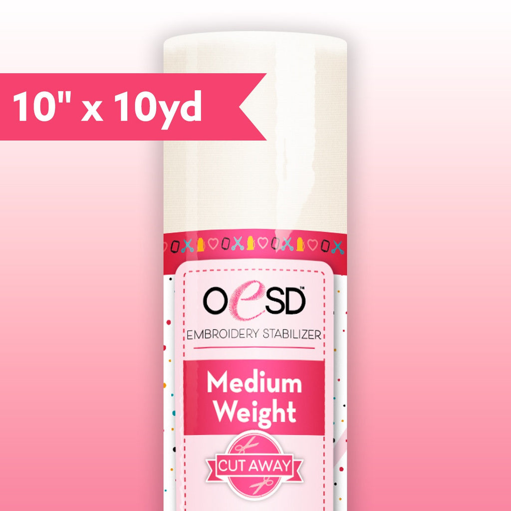 OESD Medium Weight CutAway Stabilizer – 10" x 10 yd | White