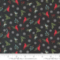Woodland Winter Charcoal Black Red Cardinal