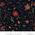 On Meadowlark Pond Navy Large Scrolling Flowers