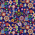 Tree Flower in Navy from the Primavera Collection by Sholton Drumlanrig for Thread & Ink Design Studio