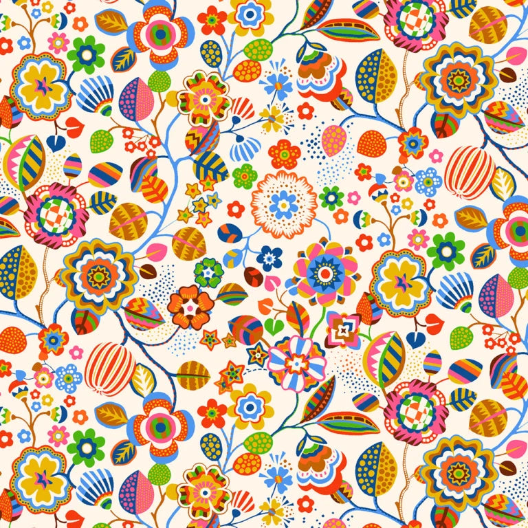 Tree Flower in Ecru from the Primavera Collection by Sholton Drumlanrig for Thread & Ink Design Studio