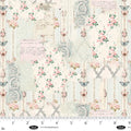 Parisian Snippets Collection with Floral Lattices in Ecru color for Blank Quilting