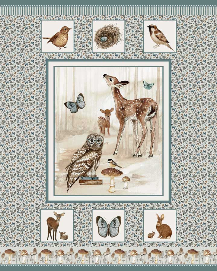 Woodland Panel in the Whimsical Woods Collection Minky