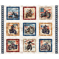 Stars, Stripes, & Steel Motorcycles Picture Patches from QT Fabrics
