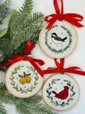 Winter Birds and Bells Hand Embroidery Kit by Deb Strain