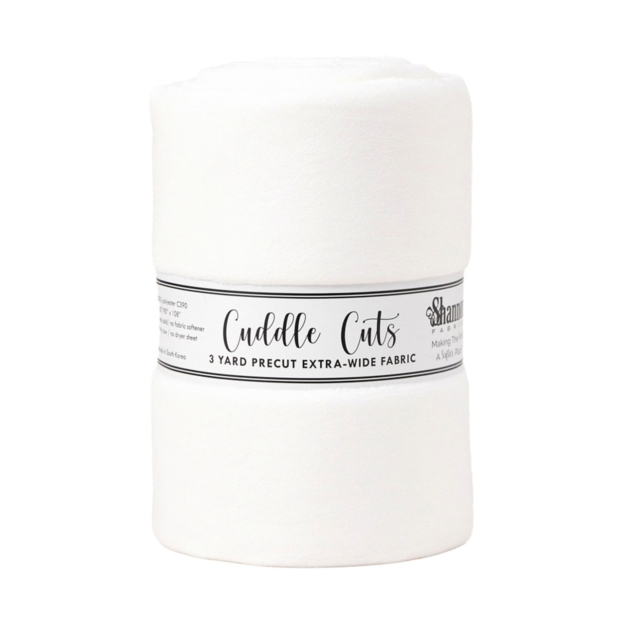 Cuddle Cuts 110" Extra-Wide 3 Yard Cut White