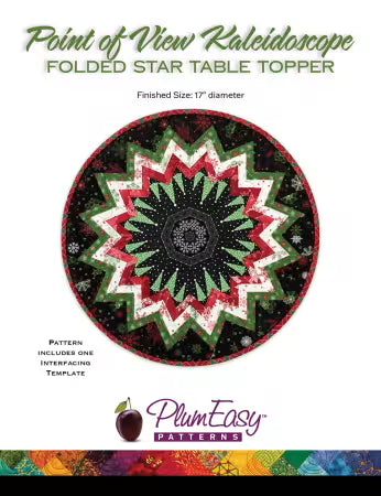 Point of View Kaleidoscope Folded Star Table Topper Pattern by PlumEasy Patterns